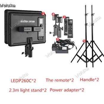 GODOX 2vnt LEDP260C Ultra-plonas 30W LED Vaizdo Šviesos Kolegijos Lempa, rinkinys +Baterijos RINKINĮ, skirtą Skaitmeninį DSLR Camera Studio Photograp D50 T03Y