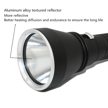 Geltona šviesa XHP70.2 LED nardymo šviesos 4000 liumenų nardymo žibintuvėlis 26650 deglas po vandeniu taktinis medžioklės žibintuvėlis