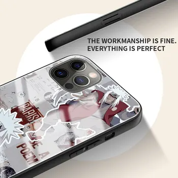 Grūdintas Stiklas Telefono dėklas Skirtas iPhone 12 Mini Pro 11 X XS Max XR SE 2020 7 8 6 6S Plius Naruto Uzumaki Animacinių filmų Padengti Coque Funda