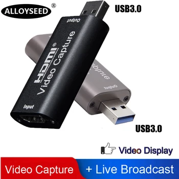 HDMI 4K Video Capture Card Mini USB 3.0 Video Grabber Įrašyti Langelį PS4 PS5 Žaidimas, DVD Vaizdo Kameros Įrašymo Live Transliacijos
