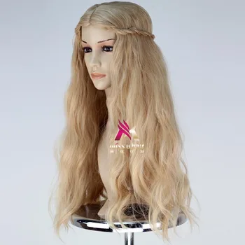 Helovinas Cersei Lannister Perukas Auksinių plaukų Karalienė Cersei šviesos šviesūs sintetinių plaukų kostiumai su plaukų ju