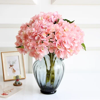 INDIGO - Hydrangea Gėlių Lapai 5vnt/daug Vaizdinės reklamos Šilko Gėlių Lentelė Dekoratyviniai Vestuvių Gėlių Šalies Atveju Apdaila