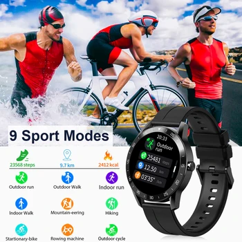 IOWODO X1 Smart Žiūrėti Fitness Tracker Širdies ritmo Monitorius Vyrams, Moterims, Jutiklinis Ekranas atsparus Vandeniui 5ATM Sporto Smartwatch 