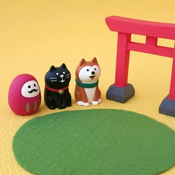 Japonijos originali skerdienos miniatiūriniai apdailos kawaii animacinių filmų naminių gyvūnėlių šuniuką shiba inu juoda katė masažuoklis Raudona Vartai, toros modelio duomenys