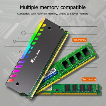 Jonsbo NC-2 2x 3Pin RGB Darbalaukio Atminties Vėsinimo Liemenė Aliuminio RAM Šilumos Kriaukle, Radiatorių 256 Spalvų Automatinė Keitimas