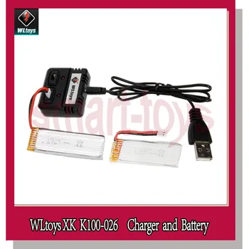K110 Baterija 3.7 V 450mAh ir USB Įkroviklį K100-026 už Wltoys K100 K110 V977 V930 Sraigtasparnio Dalys