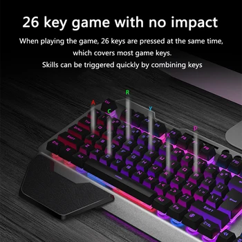 K680 Belaidžio Žaidimų Klaviatūra ir Pelė Apšvietimas metalinę Įkrovimo RGB Apšvietimu Gamer Pelė Vandeniui Klaviatūros Rinkinys