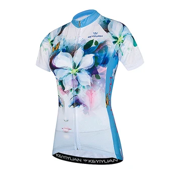 KEYIYUANCycling moterų vasaros Megztiniai MTB dviračių t-shirts Lenktynių drabužius Jojimo dviračiu drabužių Viršų ir Trumpas dviračių drabužiai