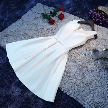 KILNUS WEISS Satino Paprasta Bridesmaid Dresses-Line Vestuvės Dress Pigūs Bridesmaid Suknelė Kelio Ilgis