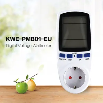 KWE-PMB01 Lizdas, Skaitmeninis Įtampos Wattmeter Energijos Suvartojimas Vatų Energijos Skaitiklis AC Elektros Analizatorius Stebėti ES AU US UK Kištukas