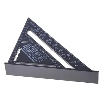 Kampas Valdovas 7 colių Metrinių Aliuminio Lydinio Trikampio Matavimo Liniuote, Medžio Greičio Kvadrato Trikampio Kampas Matlankis