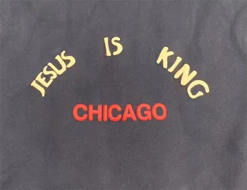 Kanye West Jėzus Yra Karalius Čikagos Aukso Crewneck Megztiniai Vyrams, Moterims, 1:1 Aukštos Kokybės Jėzus Yra Karalius Hoodie