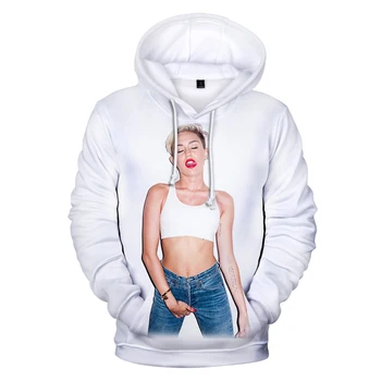 Karšto pardavimo Miley Cyrus Hoodie 3D Moterų Palaidinukė Mados ilgomis Rankovėmis Vyrų Hoodie Harajuku Streetwear Stiliaus puloveriai streewear