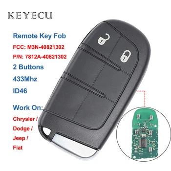 Keyecu 2 Mygtukai Smart Nuotolinio Automobilio Raktas Fob 433Mhz su ID46 Mikroschemą Chrysler 300,už Jeep,Dodge, 
