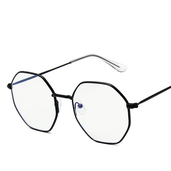 Klasikinis anti-mėlyna mados akiniai daugiakampio nereguliarus asmenybės vyrų ir moterų Metalo rėmas garsaus prekės ženklo Aukštos klasės dizainas populiarus