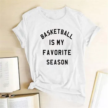 Krepšinis Yra Mano Mėgstamiausia Sezoną Marškinėliai Moterims Vasaros Trumpomis Rankovėmis Tees Marškinėliai Femme Hipster Harajuku Viršūnes 2020 Dropshipping