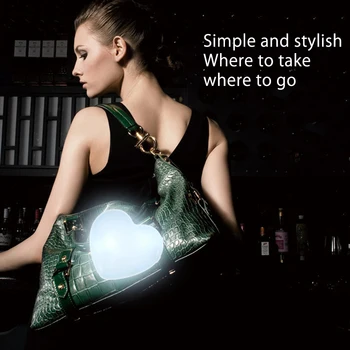 LED Bag Lempa Širdies Apvalios Formos LED Rankinėje Šviesos Atmosferą, Žibintai ir Dekoro, Žibintai Protingai Smart Touch Įjunkite Su Keychain