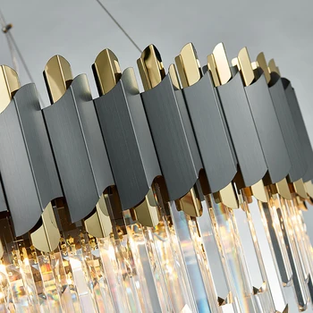LED Modernus Nerūdijančio Plieno Crystal Aukso Black Pakabos Šviestuvas Lampen Sieniniai šviestuvai Blizgesio Pakabukas Šviesos Fojė