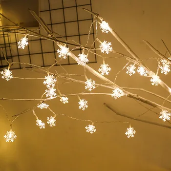 LED Snaigė String Žibintai Sniego Fėja Girliandą Dekoracija Kalėdų Eglutė Kambaryje Valentino Dieną Baterijos Vestuvių Šviesos Sodas