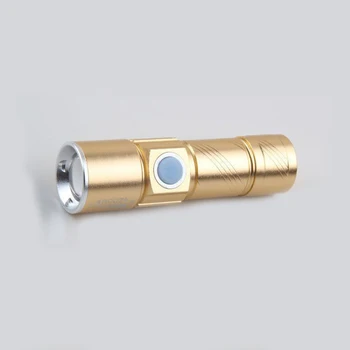 LED Žibintuvėlis Nešiojamas Mini USB Patogu Galingas Įkraunamas Žibintuvėlis Bike, Pocket Zoomable Flash Lempa 3 Režimas Apima 14500 Baterija