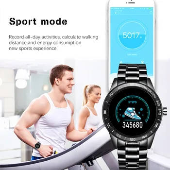 LIGE Plieno Juosta Smart Watch Vyrų Širdies ritmas, Kraujo Spaudimo Monitorius Daugiafunkcį Sporto Režimas Fitness Tracker Vandeniui Smartwatch