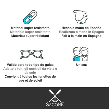 Laidą akinius Turqueta-Sagone-Rankų darbo Ispanijoje-guminių juostų didelio stiprumo