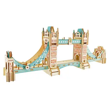 Lazerio Pjovimo Statybos Medienos 3D Dėlionę Eifelio London Bridge Tower of Pisa Dubajus Himeji Pilis Modelis Suaugusiųjų Švietimo Žaislas, Vaikas