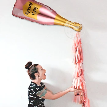 Let ' s party rožinė butelis balionas 36 colių didelis puodelis folija balionai rausva balta latekso rose gold metallic vestuvių gimtadienio
