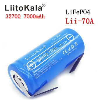 LiitoKala Lii-70A 3.2 V 32700 7000mAh LiFePO4 Baterija 35A Nuolat Išleidimo Didžiausias 55A Didelės galios baterija+Nikelio lakštai