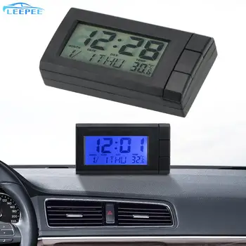 Lipnios Temperatūra Elektroninis Laikrodis Ekrane Auto Žiūrėti Termometras Automobilinis LCD Skaitmeninis Ekranas Laikrodis Automobilių Puošyba