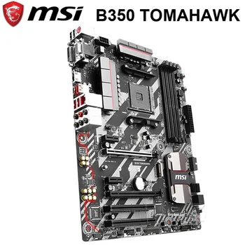 Lizdas AM4 MSI B350 TOMAHAWK Plokštė AMD B350 DDR4 PCI-E 3.0 Darbalaukio MSI B350 Mainboard 64GB M. 2 AMD B350 SATAIII Panaudota