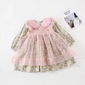 MILANCEL 2020 m. rudenį naujų grils suknelė gėlių vaikai suknelė mergina mados princesė dress neprivaloma nėrinių suknelė mergina dress rinkinys