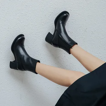 MORAZORA 2020 Naujas prekės ženklas mados batai natūralios odos batus storais kulnais aikštėje kojų juoda spalva atsitiktinis ponios batai