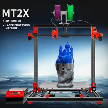 MULTOO 3D Spausdintuvas MT2X Didelis Spausdinimo Dydis Aukštos Kokybės Precizinis Rutulinis varžtas Preciser Vieną Dual 3D Spausdintuvas 500*500*500