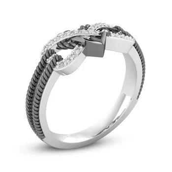 Madingas, Unikalus Moterų Žiedas Infinity 925 sterlingas sidabro Žiedas Begalinės Meilės Simbolis Kubinis Cirkonis Žada Mados Moterų papuošalai