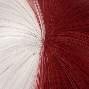 Mano Herojus Akademijos Raudonos Ir Baltos spalvos Siūlėmis Ilgi Plaukai, Moteriška Versija Sekso Ruožtu Bumas Jiao COS Perukas Dvigubai plaukai surišti į uodegą