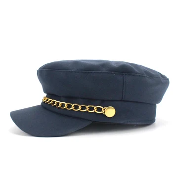 Mergina Armijos Skrybėlės Sailor Skrybėlės Moterims Newsboy Paprasto Įrengtas Skrybėlės Kieta Spalva Juoda Karinės Bžūp Vasarą, Pavasarį, Rudenį Armijos Beretė Kepurės