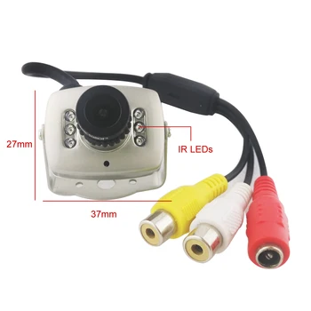Metalo 700TVL CMOS Analoginė vaizdo Kamera 2,8 mm/3.6 mm/6mm Objektyvas Patalpų VAIZDO mini kamera 6pcs 940nm, Infraraudonųjų spindulių Naktinio Matymo Kameros