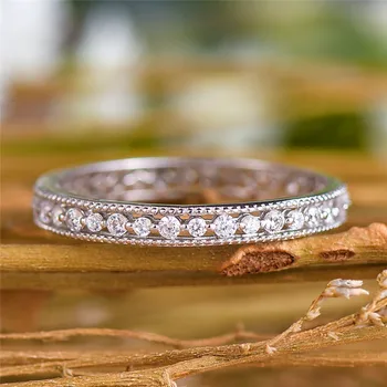 Mielas Moterų Mažųjų Cirkonis Akmens Žiedas, Nekilnojamojo 925 Sterlingas Sidabro Žiedas Žada Meilę, Sužadėtuvių Žiedai Moterims
