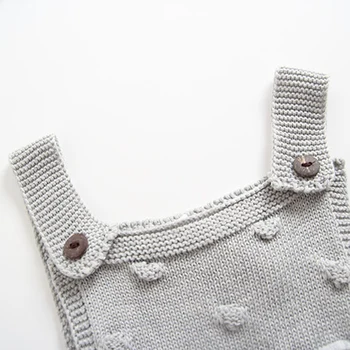 Mielas Siuvinėjimas širdies romper kūdikių medvilnės megzti dirželis jumpsuit kūdikių berniuko/mergaitės, darbo drabužiai vaikams žiemos drabužiai