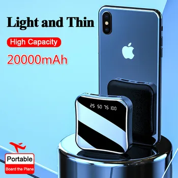 Mini Nešiojamas 20000mAh Power Bank viso Ekrano Skaitmeninis Displėjus, Greito Įkrovimo Išorinę Bateriją, Skirta iphone Samsung 