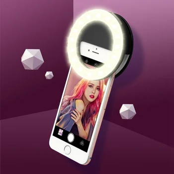 Mobiliojo Telefono Selfie Žiedas Šviesos USB Mokestis Portable LED Flash Kamera, Odos Grožio Fotografijos Ratas 