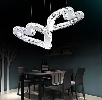 Modernaus Blizgesio LED Kristalų Liustra luminaria Širdies formos Kristalų Lempos liustra apšvietimo, Miegamojo Kambarį Lempos