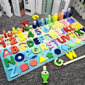 Montessori Ugdymo Mediniai Žaislai Vaikams Užimtas Valdybos Matematikos Galvosūkių Vaikų Mediniai Ikimokyklinio Montessori Žaislas Skaičiavimas Geometrija