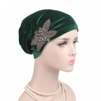 Moterų Aksomo Musulmonų Turbaną Beanie Skrybėlių Chemo Vėžio Bžūp Ponios Musulmonų Vidiniai Dangteliai, Plaukų Slinkimas Islamo Skrybėlės Mados Arabų galvos Apdangalai