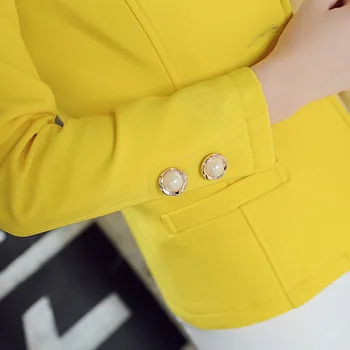 Moterų Plonas Švarkas ilgomis Rankovėmis korėjos versija atsitiktinis vientisos spalvos vieną mygtuką office vientisos spalvos kostiumas Moterų švarkas 2019