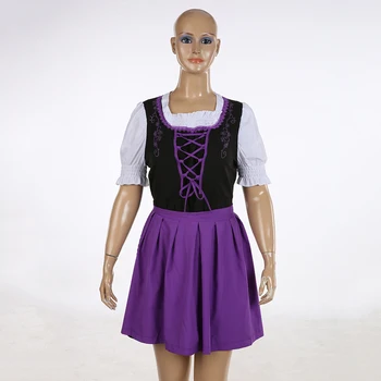 Moterų Viduramžių kostiumas suknelė vokietijos Oktoberfest Dirndl Suknelė Cosplay Kostiumas Šalis Suknelė M-5XL plius dydis