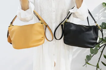 Moterų rankinės mažas crossbody maišeliai ponios 2020 natūralios odos pečių maišą crossbody maišelį kibirą, maišą