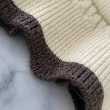 Naujas 2021 m. Rudens Žiemos moteriški Megztiniai V-Kaklo Mygtukus, susagstomi megztiniai Negabaritinių Mados korėjos Lady Knitwears