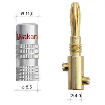 Naujas Aukštos klasės Nakamichi Garsiakalbis Bananų Žvakės Audio Jack jungtis, skirta Kabelių iki 4mm 24 K Auksu Juoda Raudona